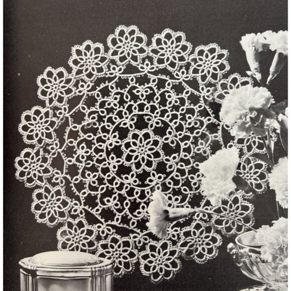 Vintage 1960's Pricilla Doily Crochet Pattern TATTED TREASURE Irish Lace 12"